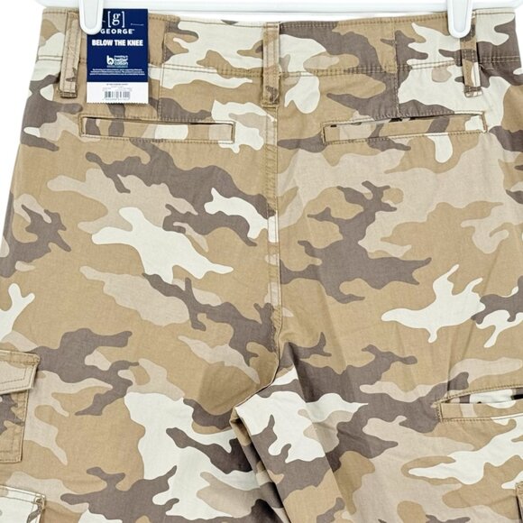 George Men's Desert Camo Below The Knee Messenger Cargo Shorts Size 30 NWT - Picture 4 of 12